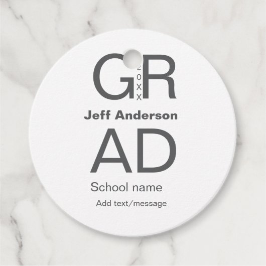 Grad Typografie Moderner Abschluss einfach minimal Geschenkanhänger (Vorderseite)