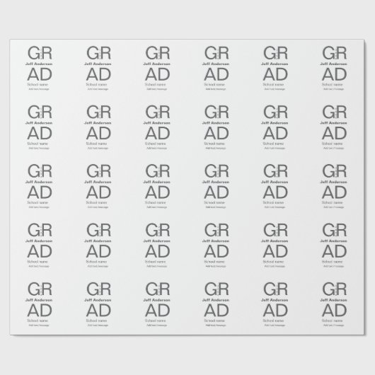 Grad Typografie Moderner Abschluss einfach minimal Geschenkpapier (Flach)