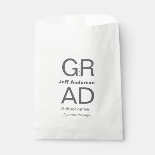 Grad Typografie Moderner Abschluss einfach minimal Geschenktütchen (Vorderseite)