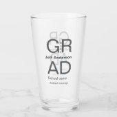 Grad Typografie Moderner Abschluss einfach minimal Glas (Rückseite)