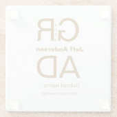 Grad Typografie Moderner Abschluss einfach minimal Glasuntersetzer (Rückseite)