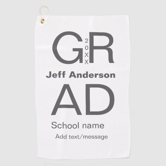 Grad Typografie Moderner Abschluss einfach minimal Golfhandtuch (Vorderseite)