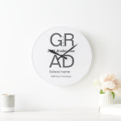 Grad Typografie Moderner Abschluss einfach minimal Große Wanduhr (Zuhause)