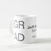 Grad Typografie Moderner Abschluss einfach minimal Kaffeetasse (Vorderseite Links)