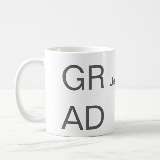 Grad Typografie Moderner Abschluss einfach minimal Kaffeetasse (Links)