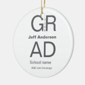 Grad Typografie Moderner Abschluss einfach minimal Keramik Ornament (Links)