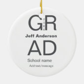 Grad Typografie Moderner Abschluss einfach minimal Keramik Ornament (Hinten)