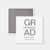 Grad Typografie Moderner Abschluss einfach minimal Magnet (Vorderseite/Rückseite)
