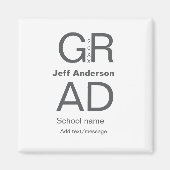 Grad Typografie Moderner Abschluss einfach minimal Magnet (Vorne)