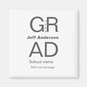 Grad Typografie Moderner Abschluss einfach minimal Magnet