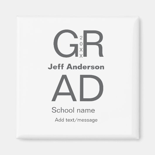 Grad Typografie Moderner Abschluss einfach minimal Magnet (Vorne)