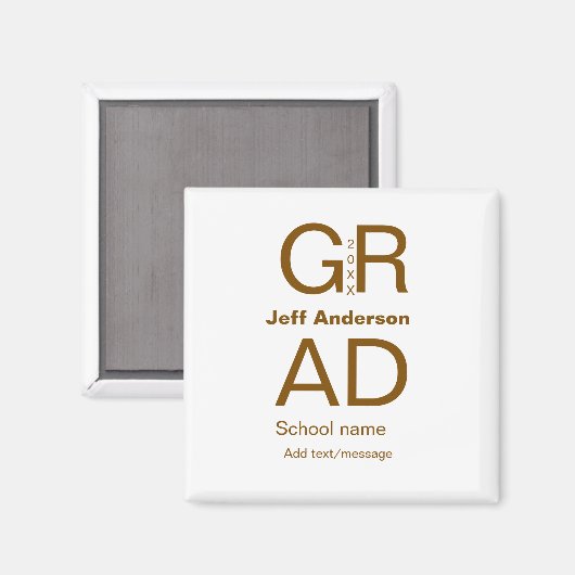 Grad Typografie Moderner Abschluss einfach minimal Magnet (Vorderseite/Rückseite)