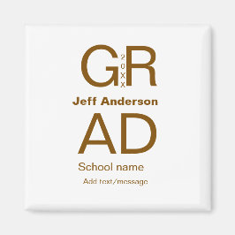 Grad Typografie Moderner Abschluss einfach minimal Magnet