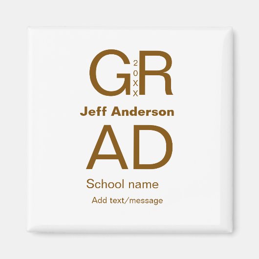 Grad Typografie Moderner Abschluss einfach minimal Magnet (Vorne)