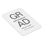 Grad Typografie Moderner Abschluss einfach minimal Magnet (Rechte Seite)