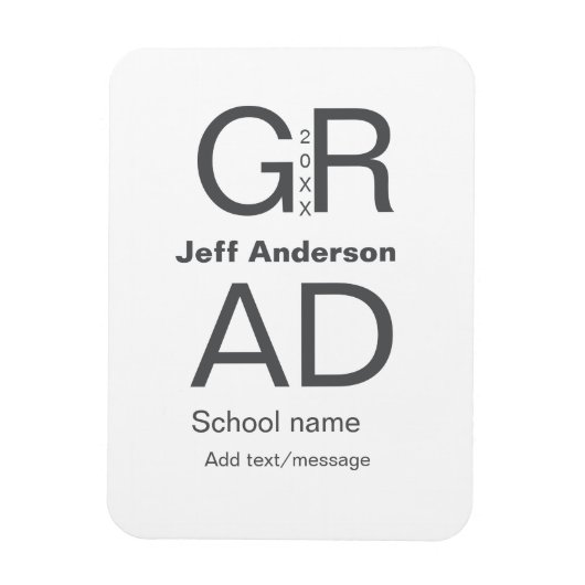 Grad Typografie Moderner Abschluss einfach minimal Magnet (Vertikal)