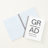 Grad Typografie Moderner Abschluss einfach minimal Notizblock (Innenseite)