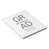 Grad Typografie Moderner Abschluss einfach minimal Notizblock (angewinkelt)