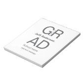 Grad Typografie Moderner Abschluss einfach minimal Notizblock (Rotiert)