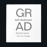 Grad Typografie Moderner Abschluss einfach minimal Notizblock<br><div class="desc">Gestaltung</div>