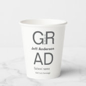 Grad Typografie Moderner Abschluss einfach minimal Pappbecher (Rückseite)