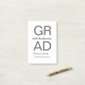 Grad Typografie Moderner Abschluss einfach minimal Post-it Klebezettel (Auf Schreibtisch)