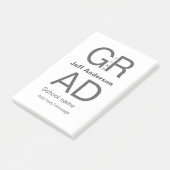 Grad Typografie Moderner Abschluss einfach minimal Post-it Klebezettel (angewinkelt)