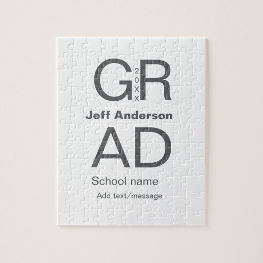 Grad Typografie Moderner Abschluss einfach minimal Puzzle (Vertikal)