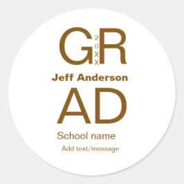 Grad Typografie Moderner Abschluss einfach minimal Runder Aufkleber