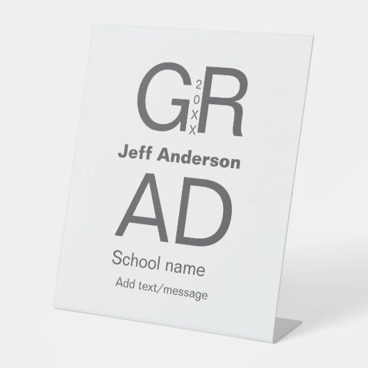 Grad Typografie Moderner Abschluss einfach minimal Sockelschild (Vorderseite)