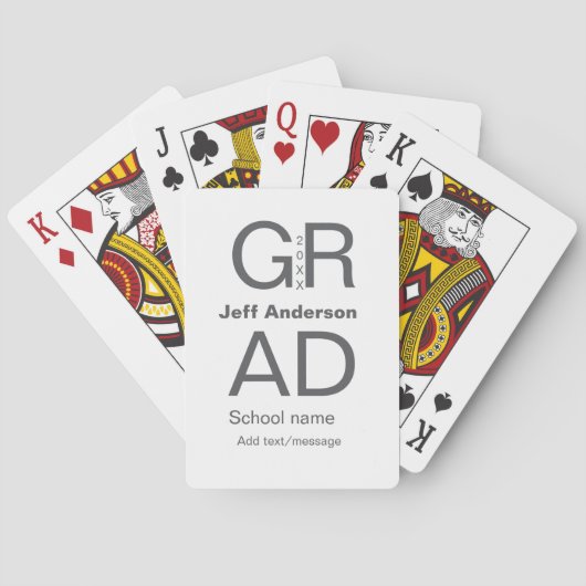 Grad Typografie Moderner Abschluss einfach minimal Spielkarten (Rückseite)