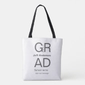 Grad Typografie Moderner Abschluss einfach minimal Tasche (Rückseite)