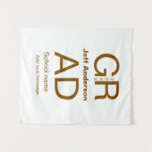 Grad Typografie Moderner Abschluss einfach minimal Wandteppich (Vorderseite (Horizontal))