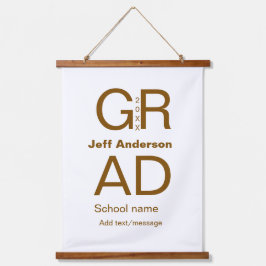 Grad Typografie Moderner Abschluss einfach minimal Wandteppich Mit Holzrahmen