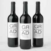 Grad Typografie Moderner Abschluss einfach minimal Weinetikett (Flaschen)