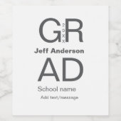 Grad Typografie Moderner Abschluss einfach minimal Weinetikett (Einzelnes Label)