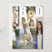 Grad Typografie Vier Foto Abschluss Einladung (Vorderseite)