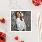 Grad Typografy Foto Graduation Party Serviette (Beispiel)