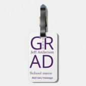 Grad typography modern graduation simple minimal c gepäckanhänger (Rückseite vertikal)