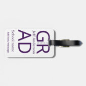 Grad typography modern graduation simple minimal c gepäckanhänger (Rückseite horizontal)