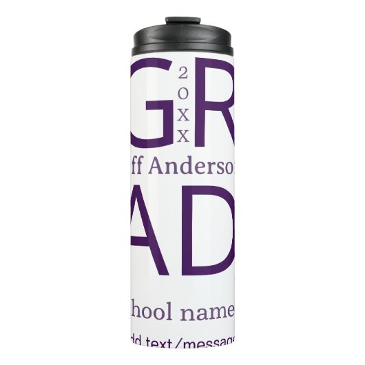 Grad typography modern graduation simple minimal c thermosbecher (Vorderseite)