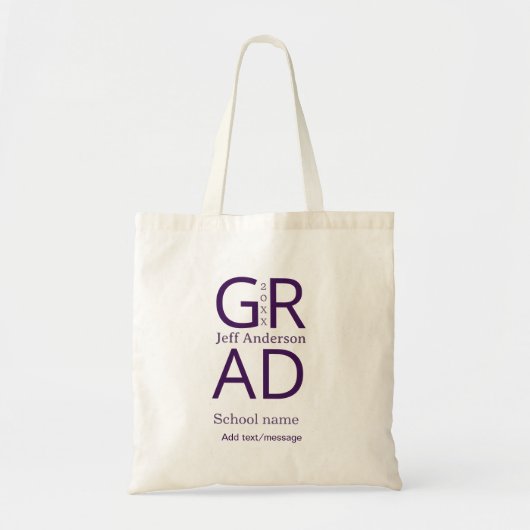 Grad typography modern graduation simple minimal c tragetasche (Vorne)
