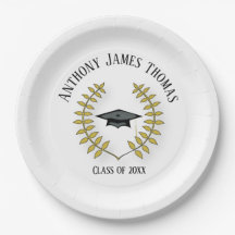 Grad und Blätter Papier Teller 9"