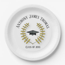 Grad und Blätter Papier Teller 9"