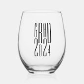 Grad Uni High School Abschluss Weinglas Ohne Stiel (Vorderseite)