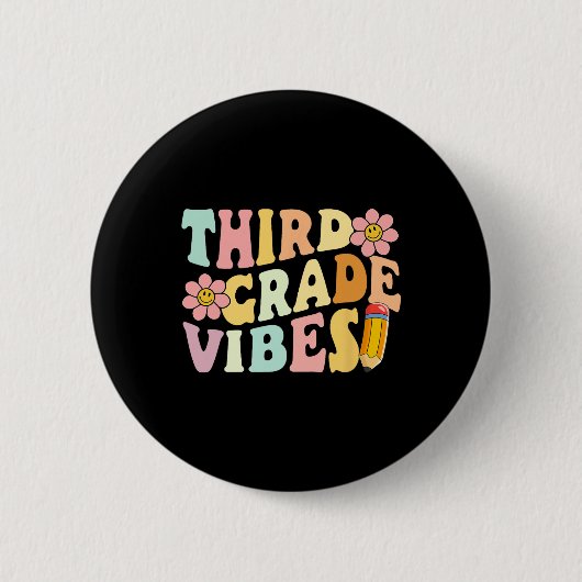 Grad vibes 3. Klasse 1 Schullehrer Ki Button (Vorderseite)