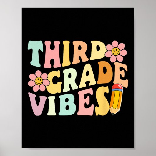 Grad vibes 3. Klasse 1 Schullehrer Ki Poster (Vorne)