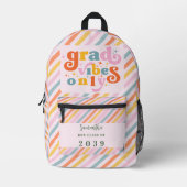 Grad vibes only grade party class of 2024 bedruckter rucksack (Vorderseite)
