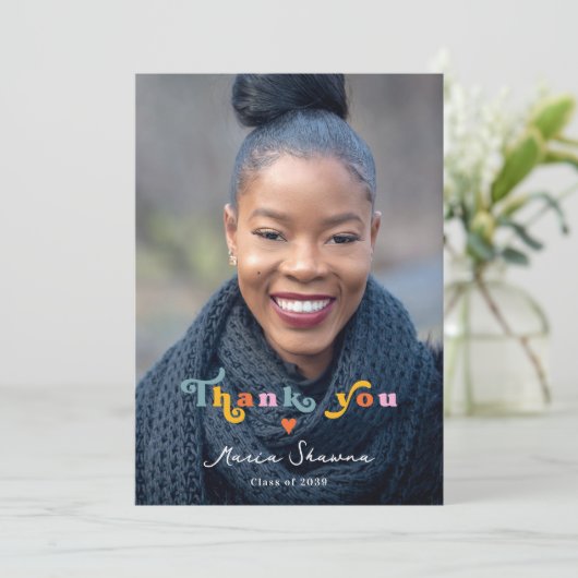 Grad vibes only grade party class of 2024 dankeskarte (Stehend Vorderseite)