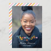 Grad vibes only grade party class of 2024 dankeskarte (Vorne/Hinten)